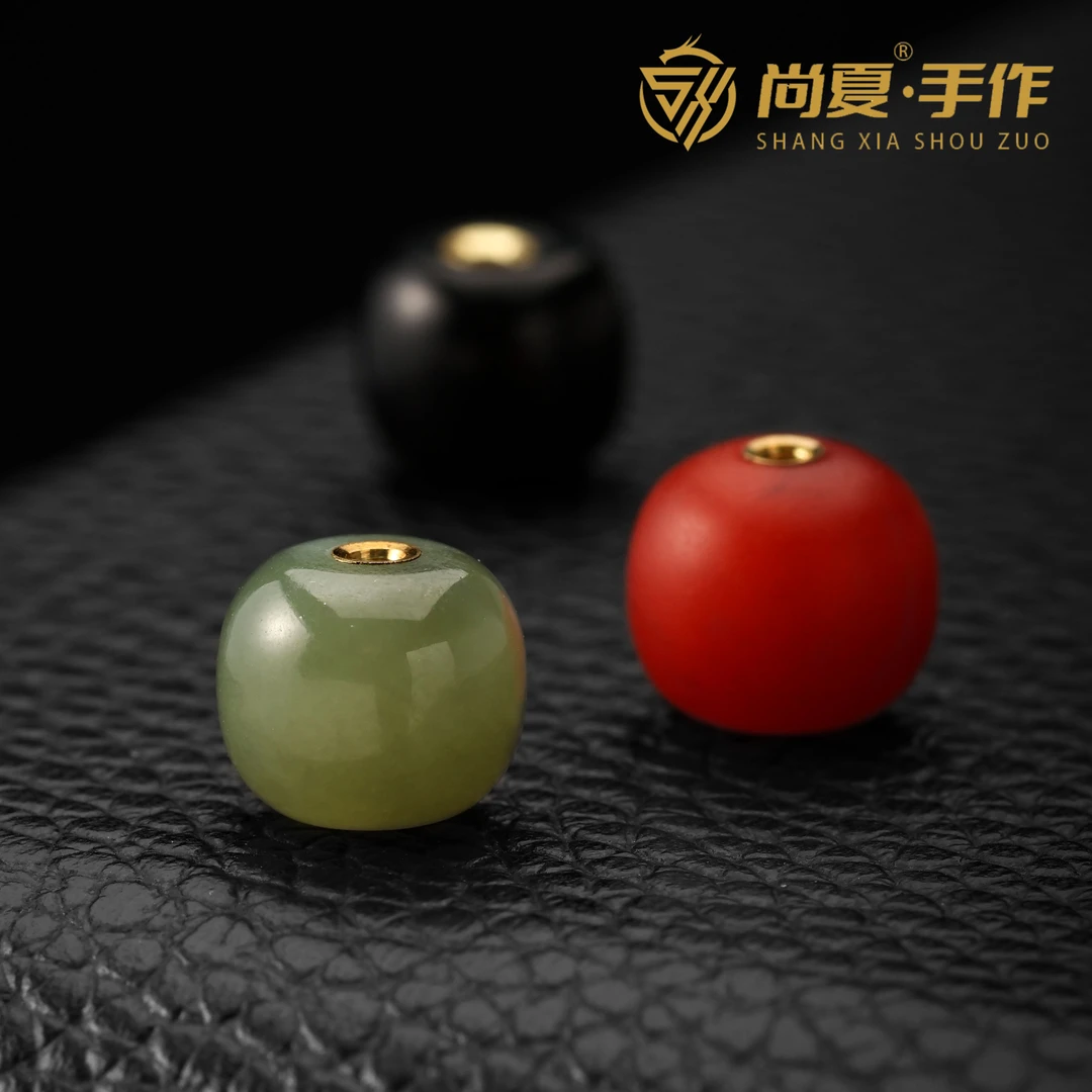 尚夏10*9mm三色玛瑙珠红绿灯搭配顶珠一套