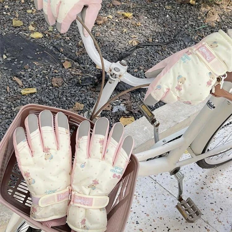 滑雪手套户外男女冬天骑行防寒防风加厚加绒电动车触屏手套防水