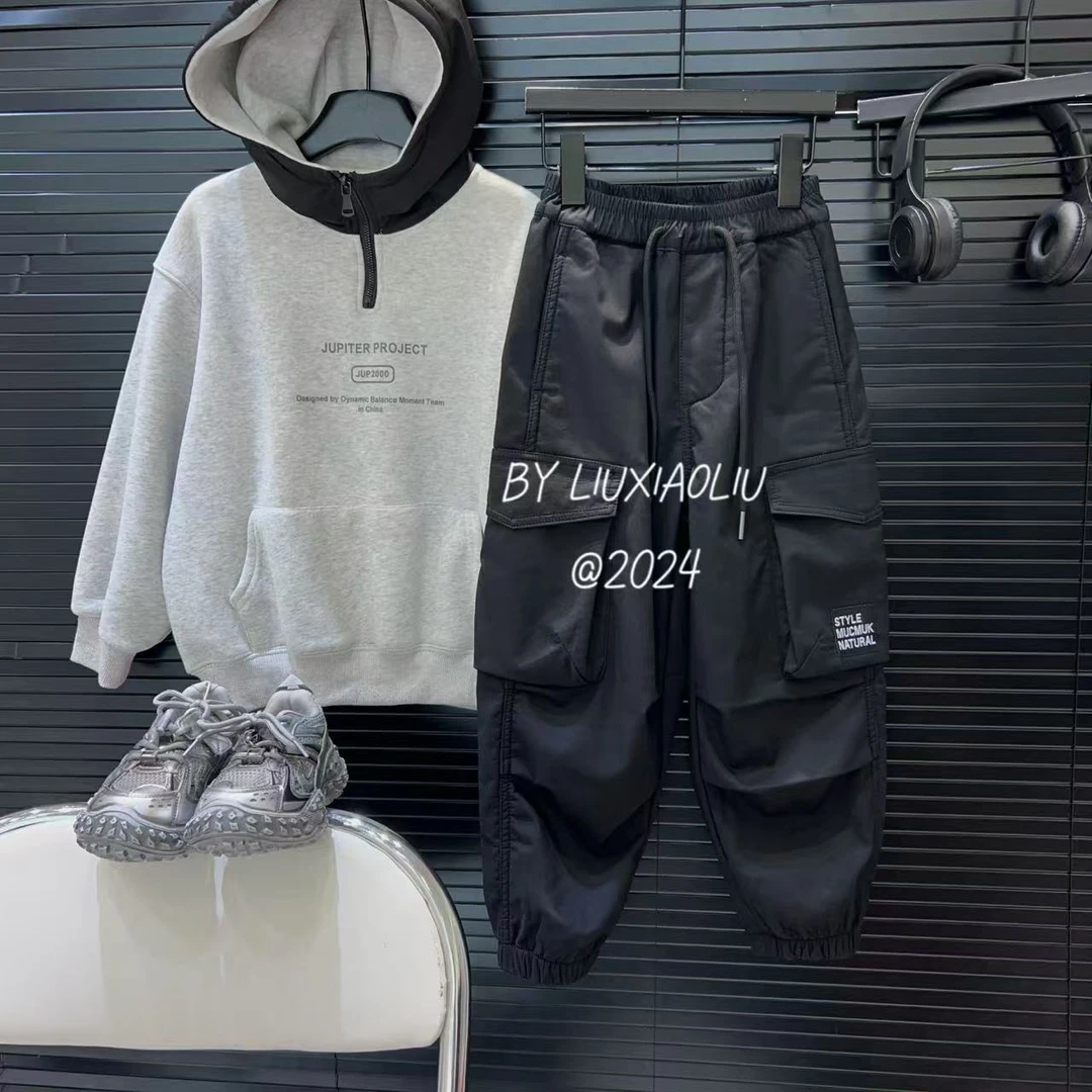 杭州六小六正版 BY LIUXIAOLIU韩版高货冬季儿童加绒工装裤15357