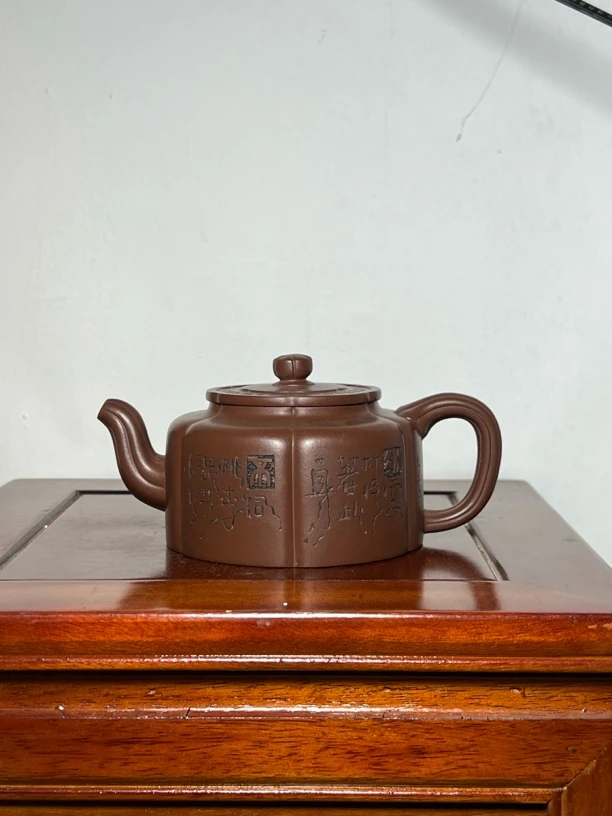 宜兴紫砂壶紫泥梅花周盘