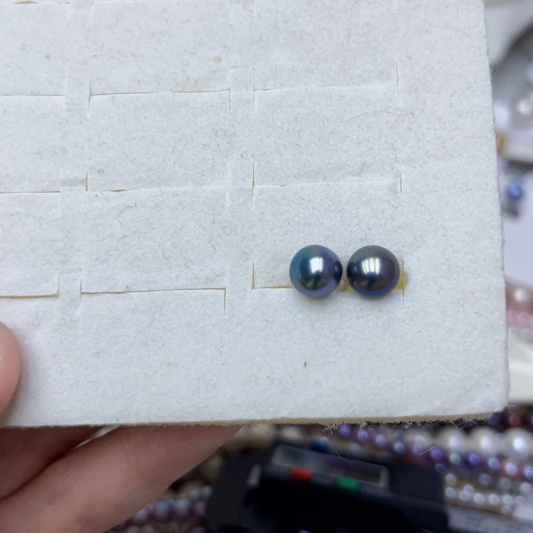 淡水珍珠耳饰银S925镶嵌