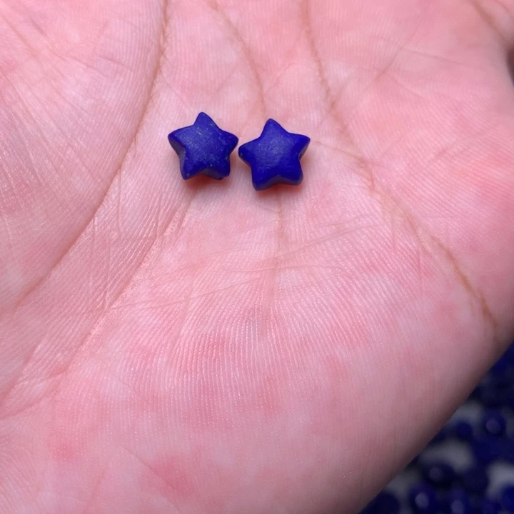 青金石未镶嵌一对小星星