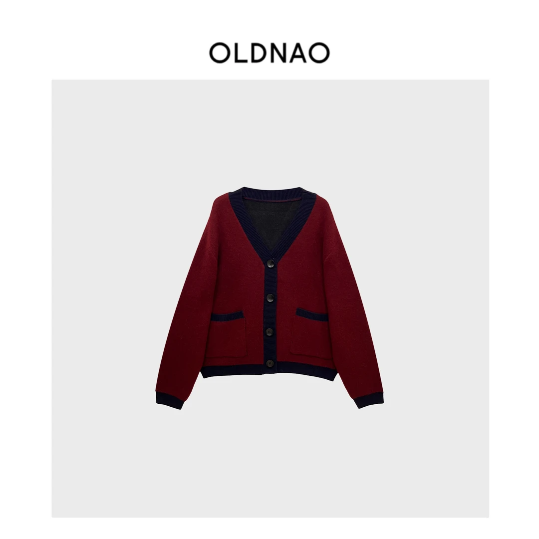 【OLDNAO】品牌订单线V领针织羊驼毛软糯开衫外套-SJ-T9013