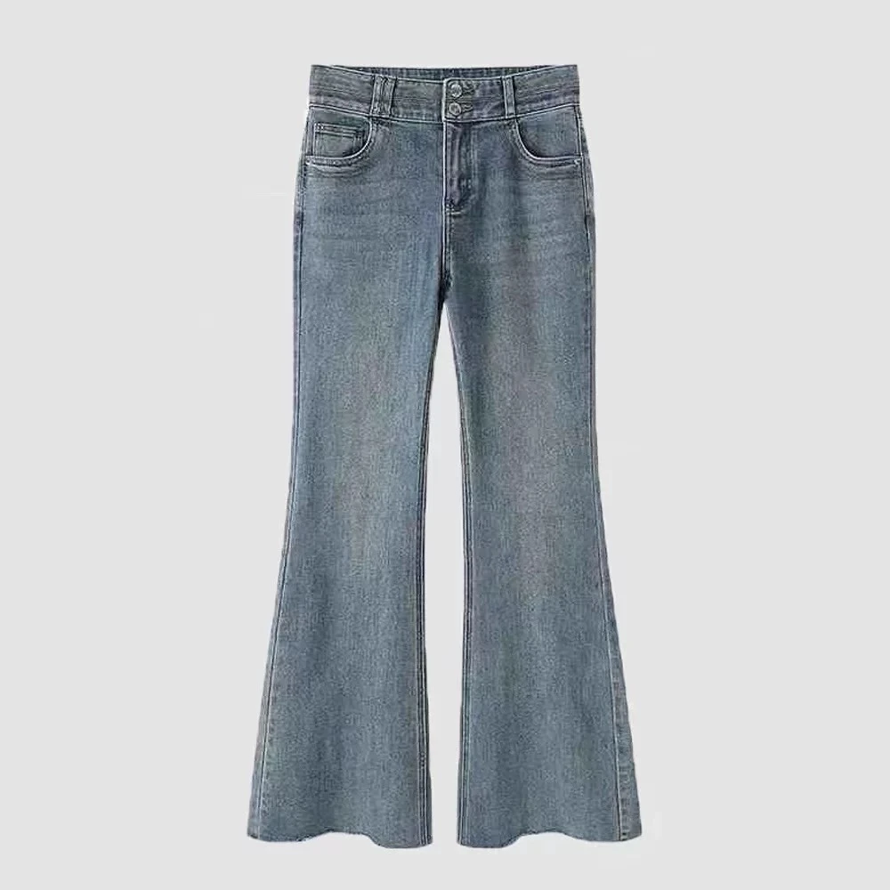 1145高腰显瘦气质喇叭牛仔裤女2025新款时尚百搭牛仔微喇裤子