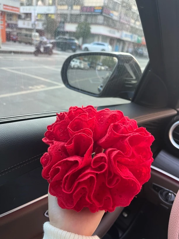 正红色四层露思同款发圈厚蓬版现货花型随机