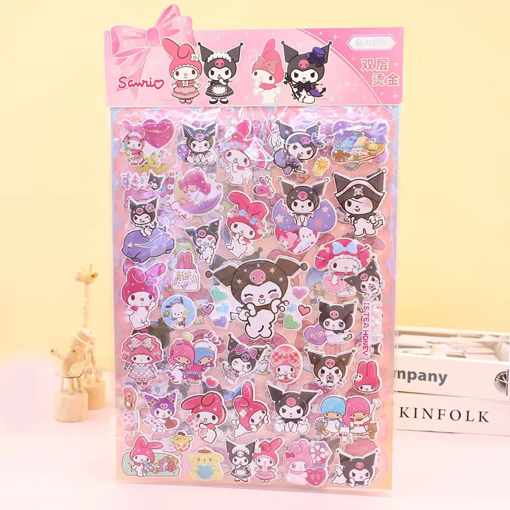 3D立体贴纸套组贴画书卡通贴纸双层换装儿童玩具艾莎三丽鸥卡通