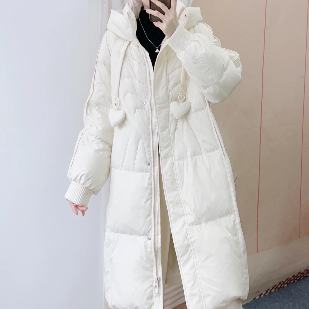 2807冬季新品休闲百搭厚款连帽中长款羽绒服807/GJ