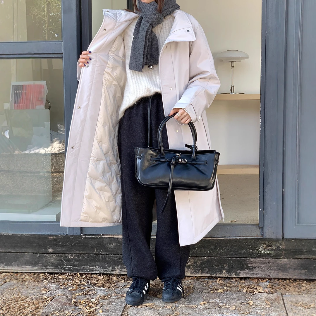 【12/2冬季新品9折】加长款过膝风衣款羽绒服女YR252290