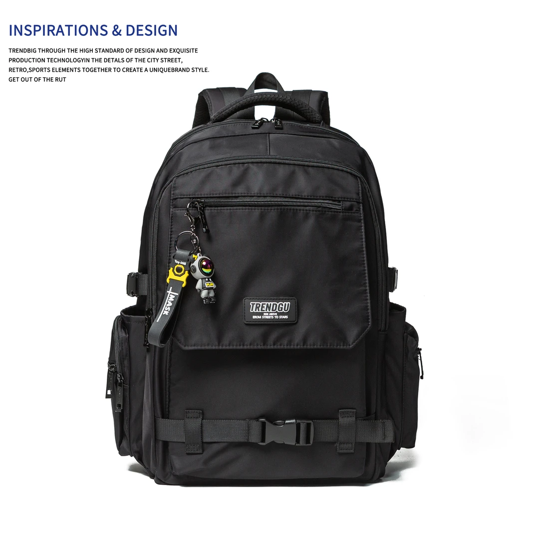 新款潮牌大容量双肩包男高初中生书包女撞色大学生电脑旅行背包男