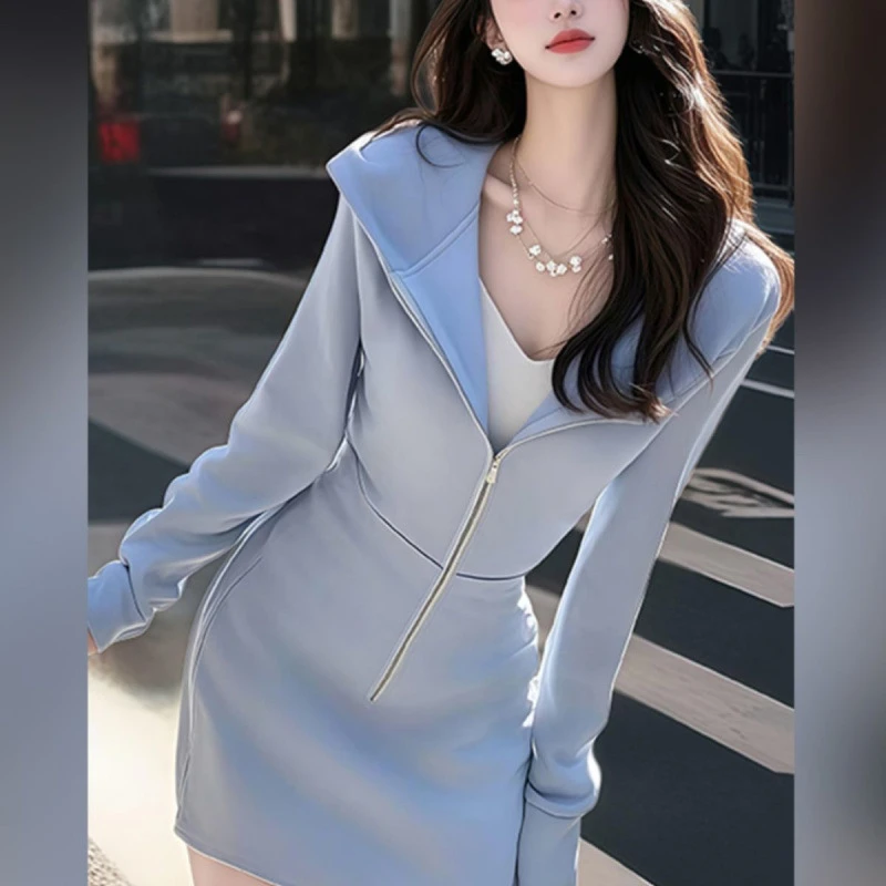 卫衣裙女中长款春季2025年新款时尚百搭遮肉显瘦卫衣连衣裙短裙女