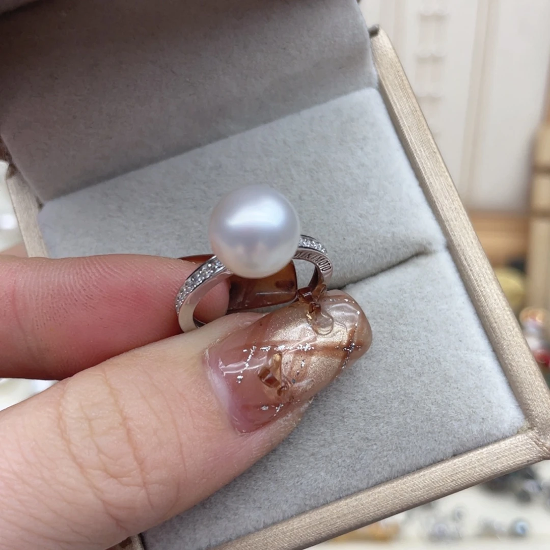 海水珍珠银S925镶嵌戒指T67