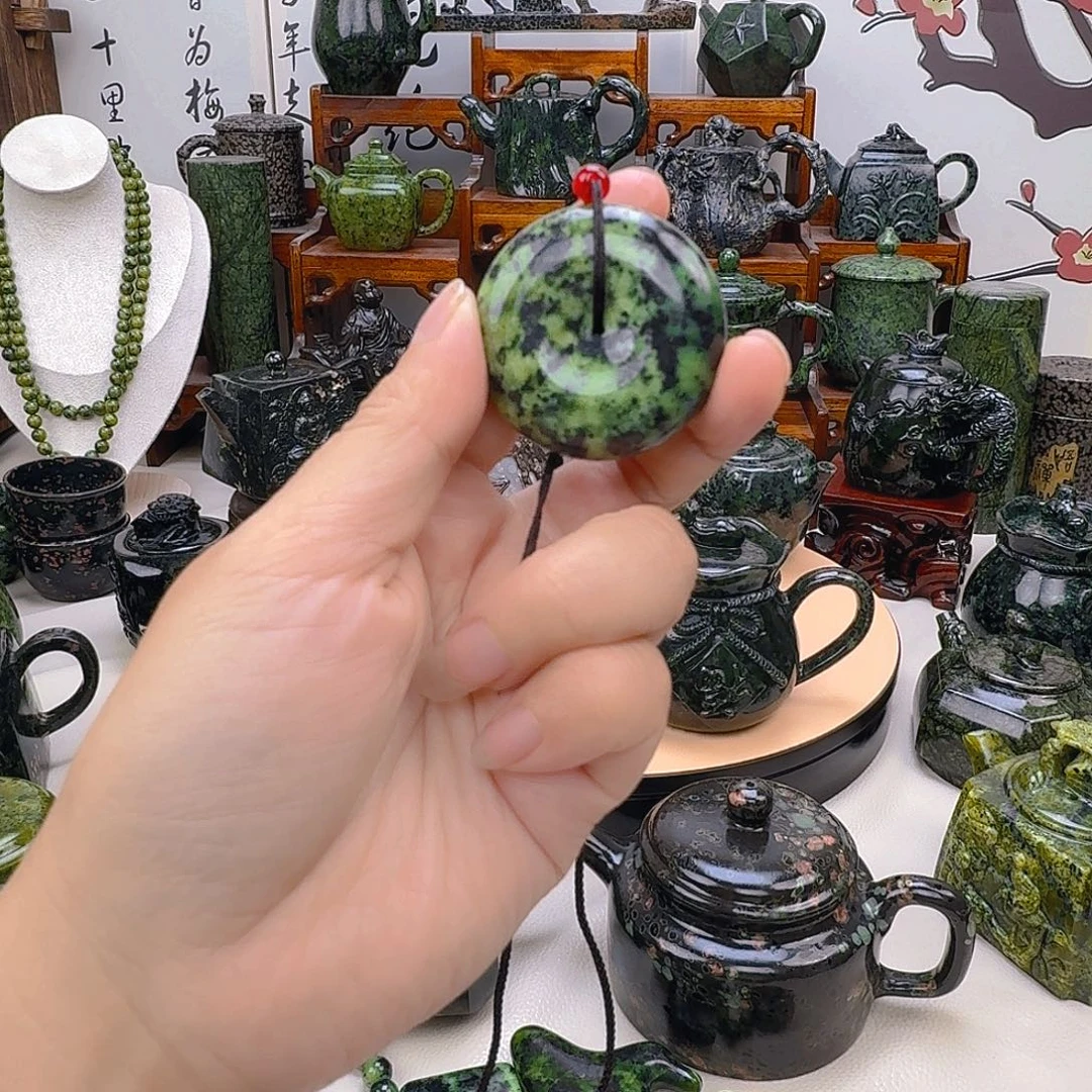 未镶嵌蛇纹石玉藏玉药王石精美茶壶