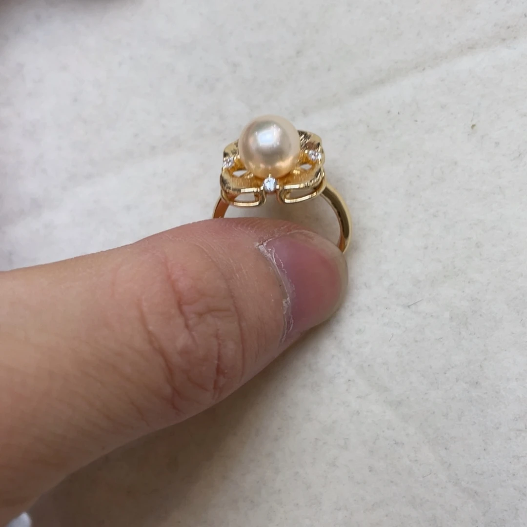 银S925镶嵌海水珍珠戒指