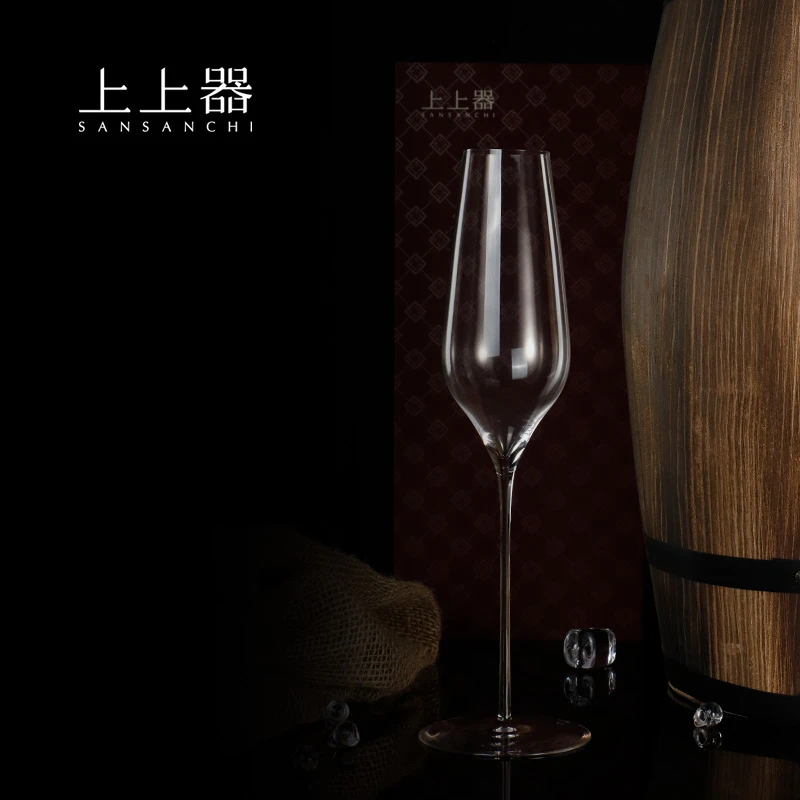 上上器sansanchi赤霞珠香槟杯水晶杯轻奢高端定制纯手工零铅