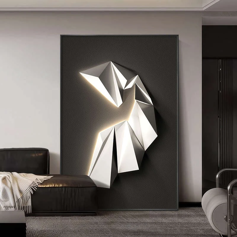 2025新款中古风沙发背景墙装饰画入户玄关挂画客厅大白墙抽象壁画