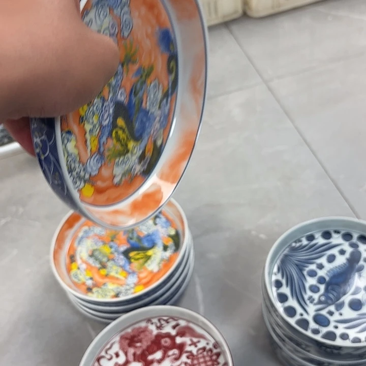 瓷片粉彩腾龙献宝大胡乘景德镇