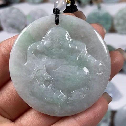 翡翠颈饰未镶嵌逍遥佛福利