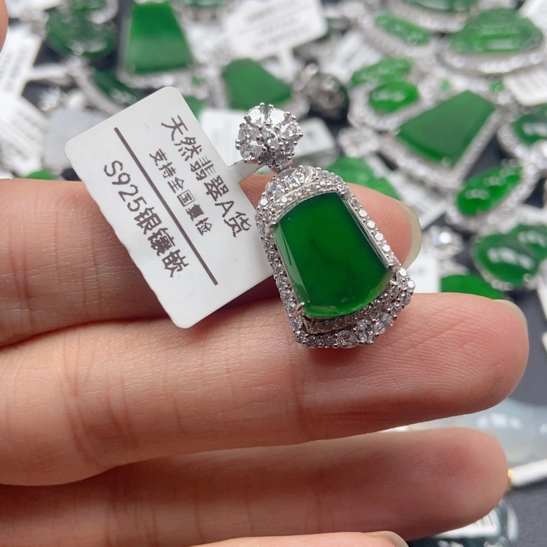 翡翠银S925镶嵌颈饰