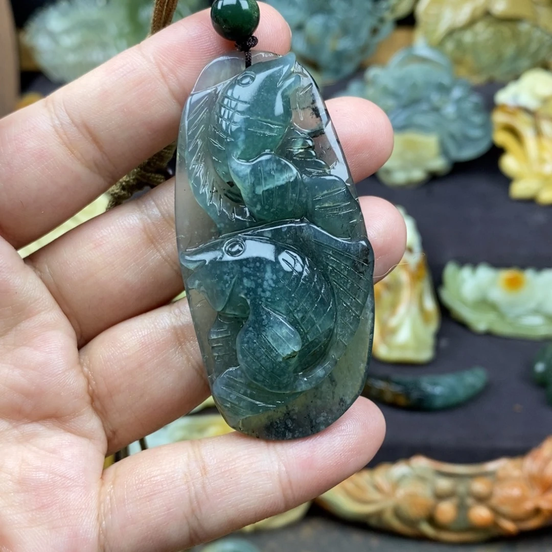 蛇纹石玉未镶嵌吊坠(赠链)