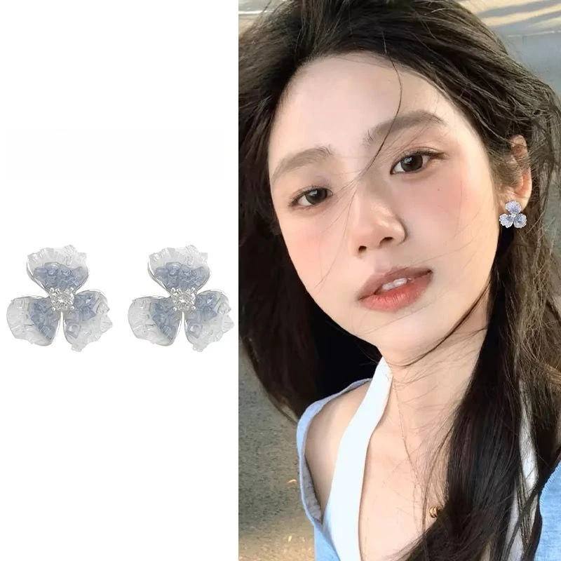 合金耳饰 独特小众设计花朵耳环2025新款轻奢高级感气质百搭耳饰