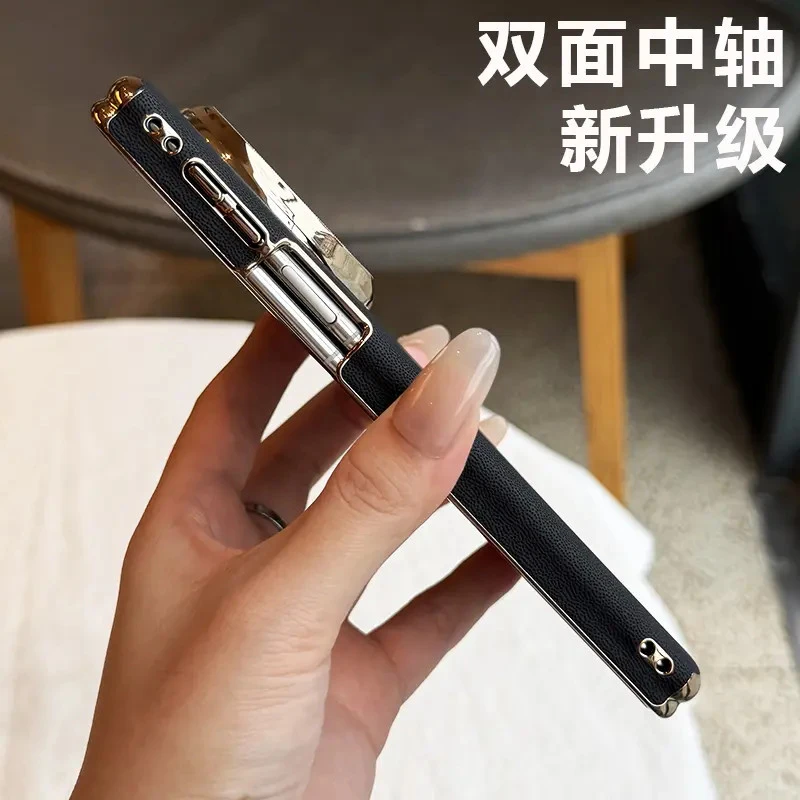 新款双中轴适用于华为MATEx6手机壳防摔全包超薄matex5保护套皮革