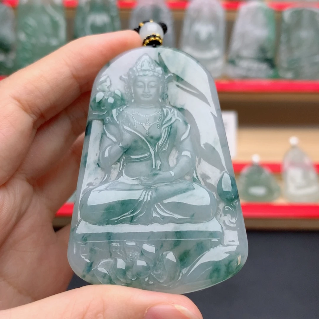 学***定颈饰未镶嵌翡翠大势至