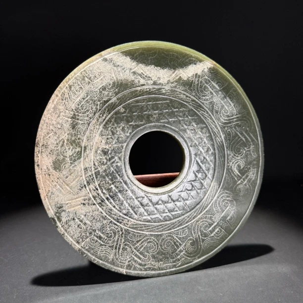 明早期龙纹谷纹大玉壁-HBG128718