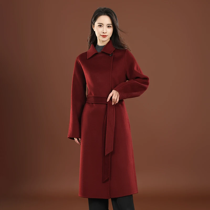 【大女主一粒扣】山羊绒大衣女款2024新款经典宽松高级长款毛呢外