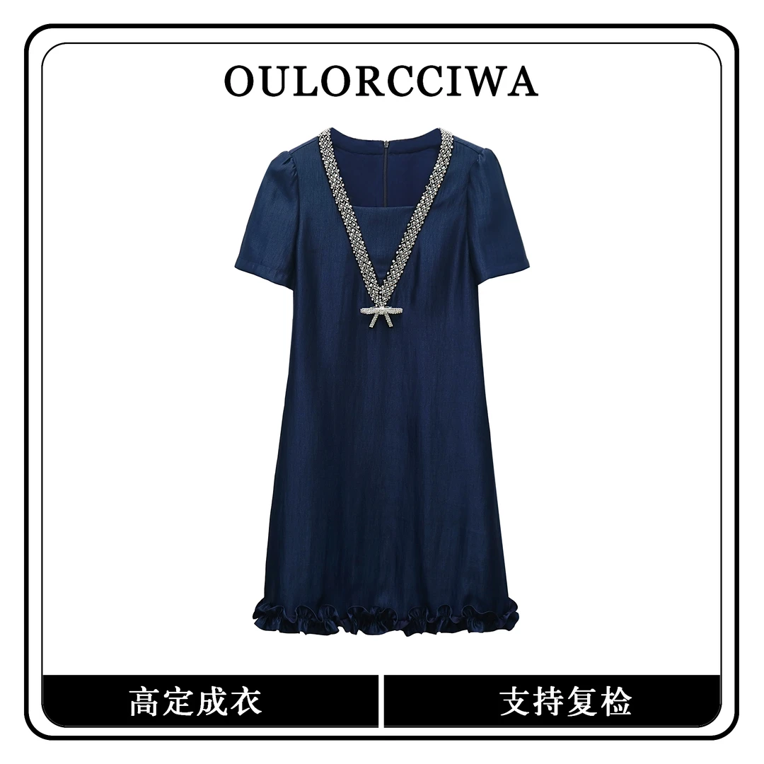 [J]夏款女装连衣裙气质时尚收 腰显瘦连衣 OLQW-1402