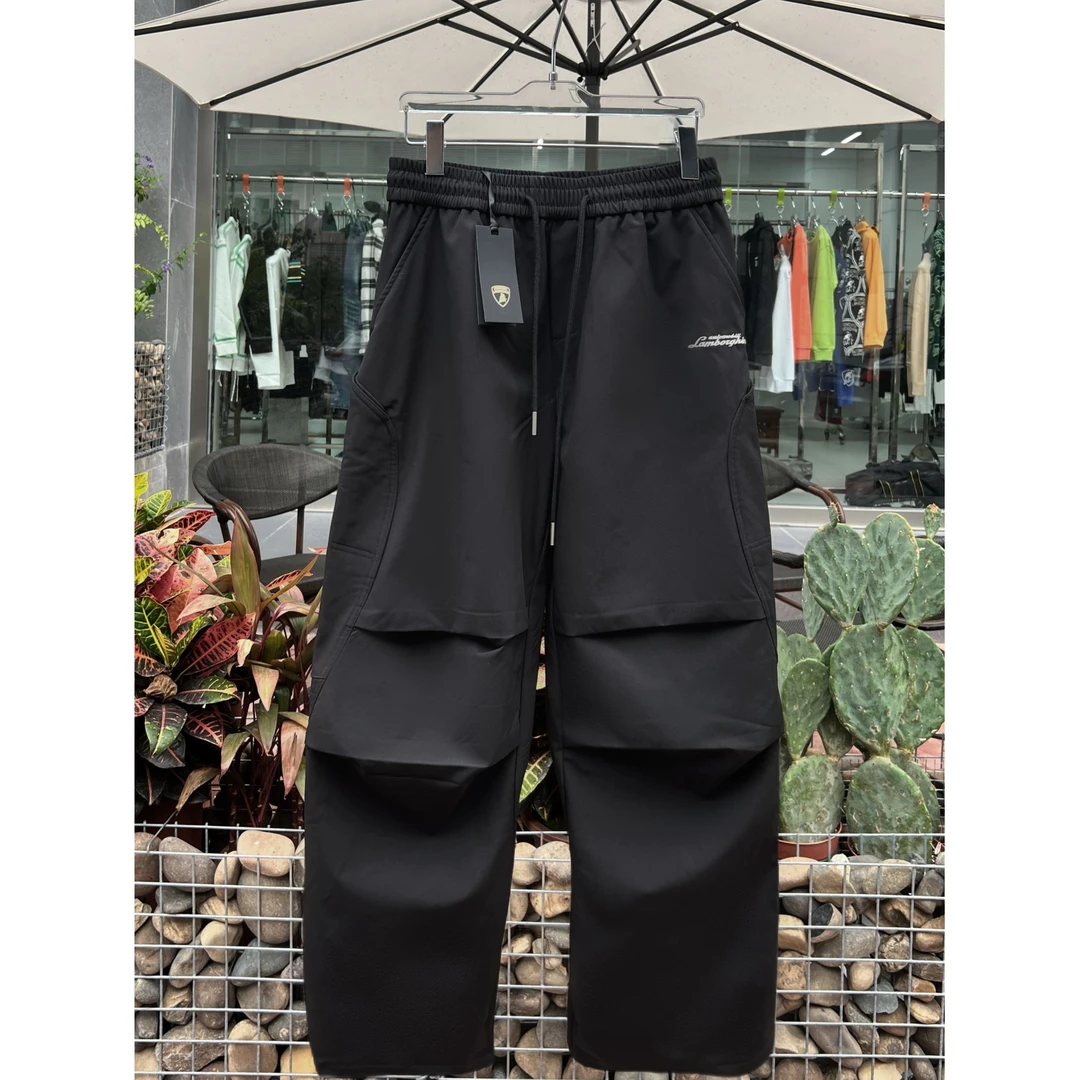 大牛兰博 2025秋冬款男女款刺绣直筒加绒卫裤休闲裤长裤9062055