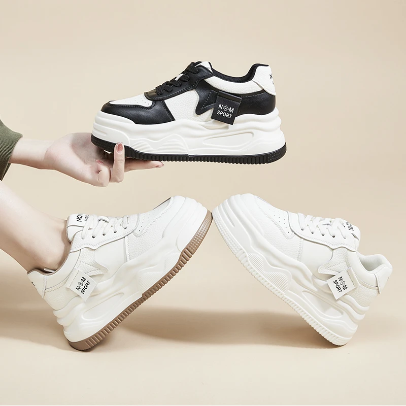 运动鞋女款女鞋秋季2025厚底浅口小白鞋加绒休闲女鞋