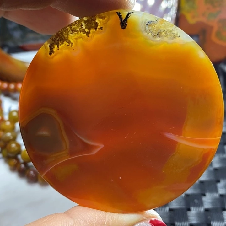 玛瑙/玉髓颈饰足银镀金镶嵌小*