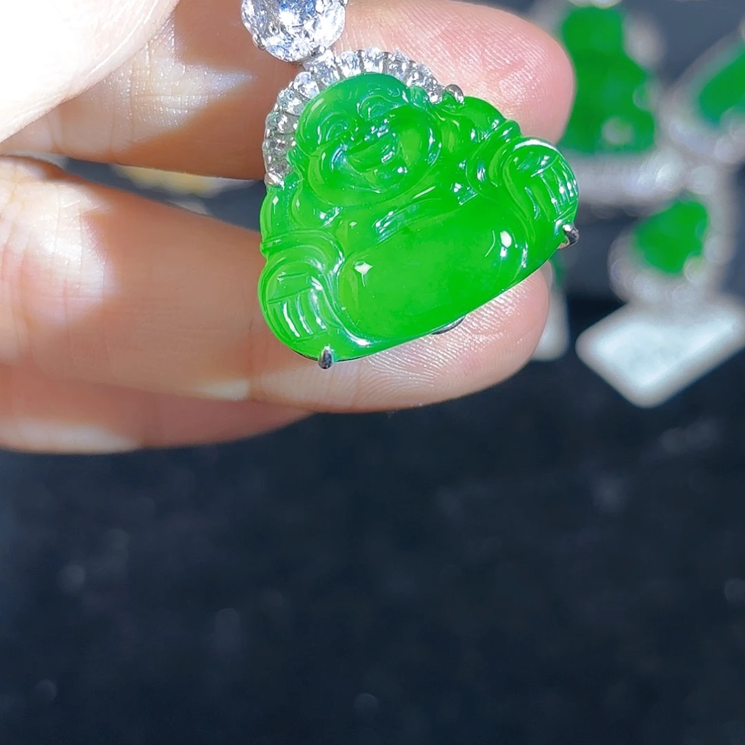 翡翠银S925镶嵌吊坠(不含链)