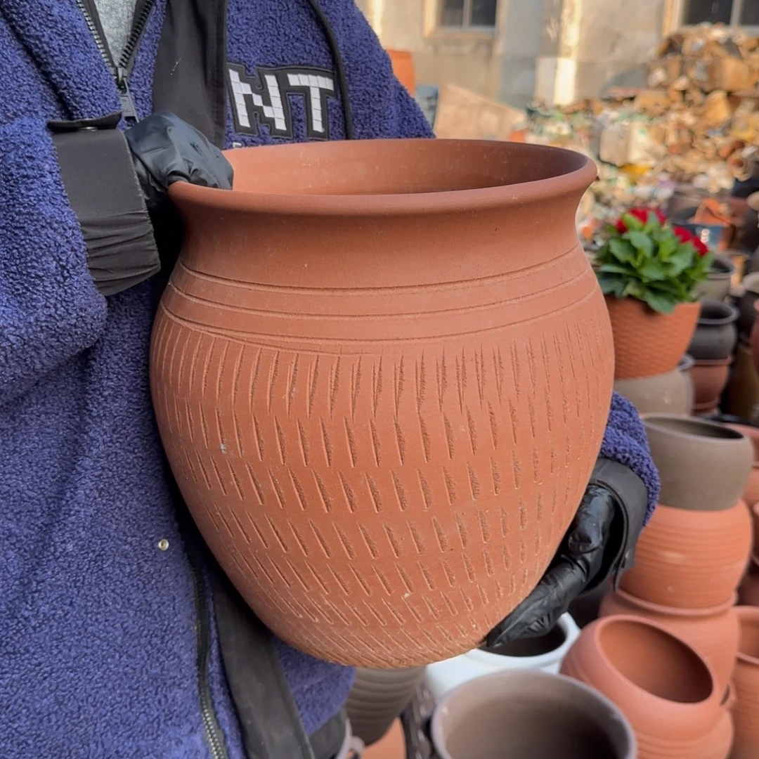 紫砂花盆口25高30宜兴紫砂