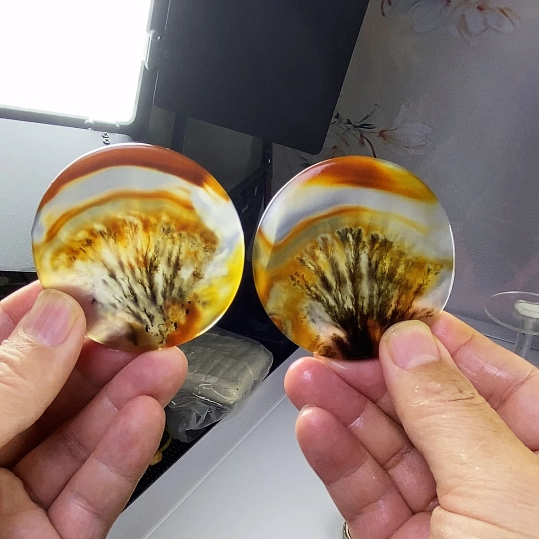 合成碳硅石非金属时尚图纹画面石饰品