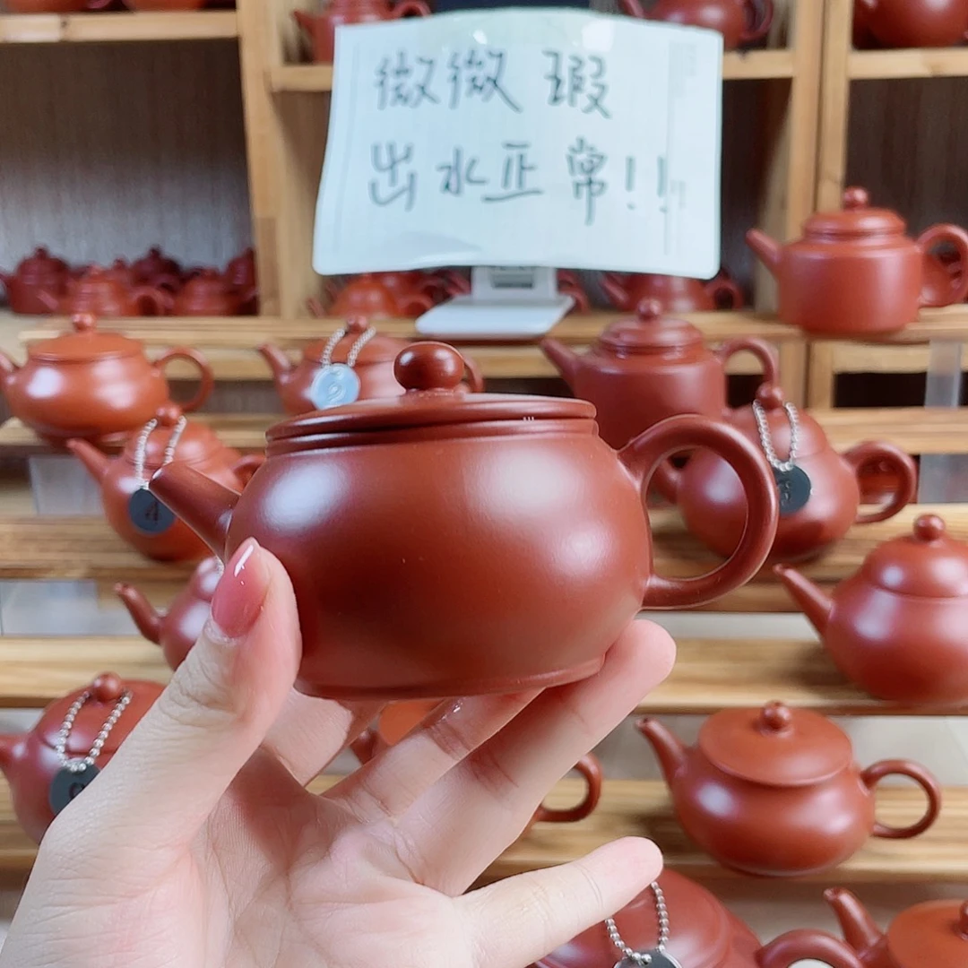潮州朱泥壶古壶140毫升 壶内微瑕