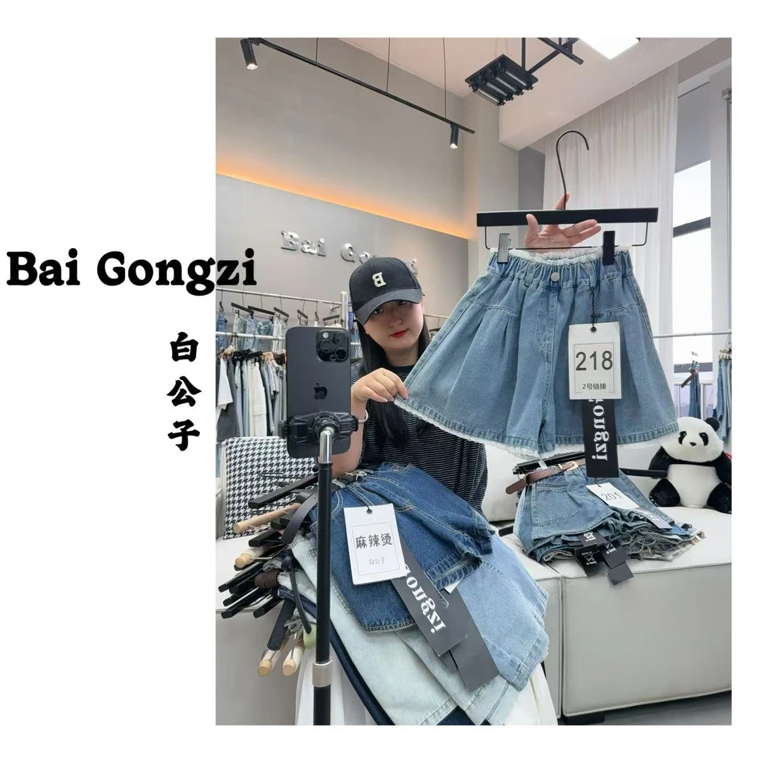 【白公子】【218】2025夏季新款…中大女童牛仔裤