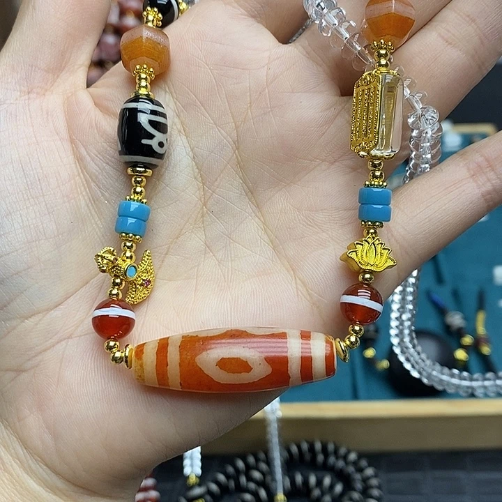 玛瑙/玉髓颈饰合金