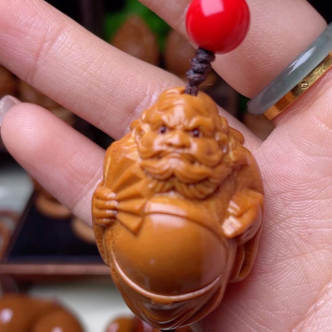 吊坠橄榄核钟馗指环