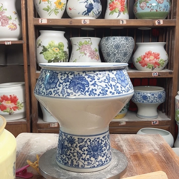 陶瓷高脚青花子连新款陶瓷陶瓷陶瓷