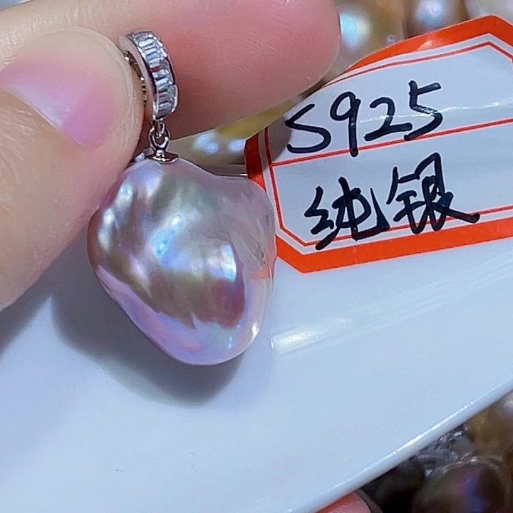 淡水珍珠银S925镶嵌颈饰