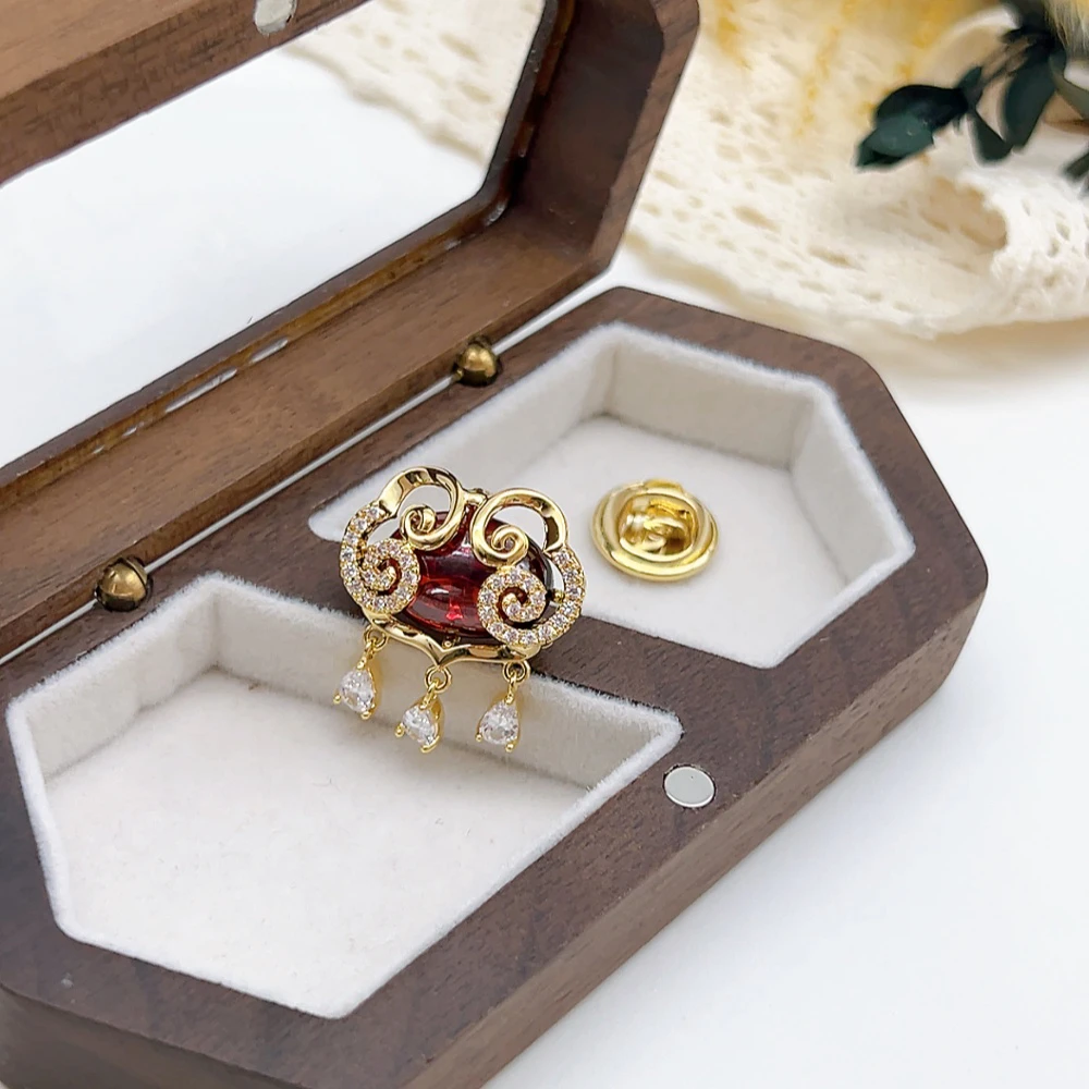 铜合金仿水晶胸针 02654 好啊商店 如意小胸针