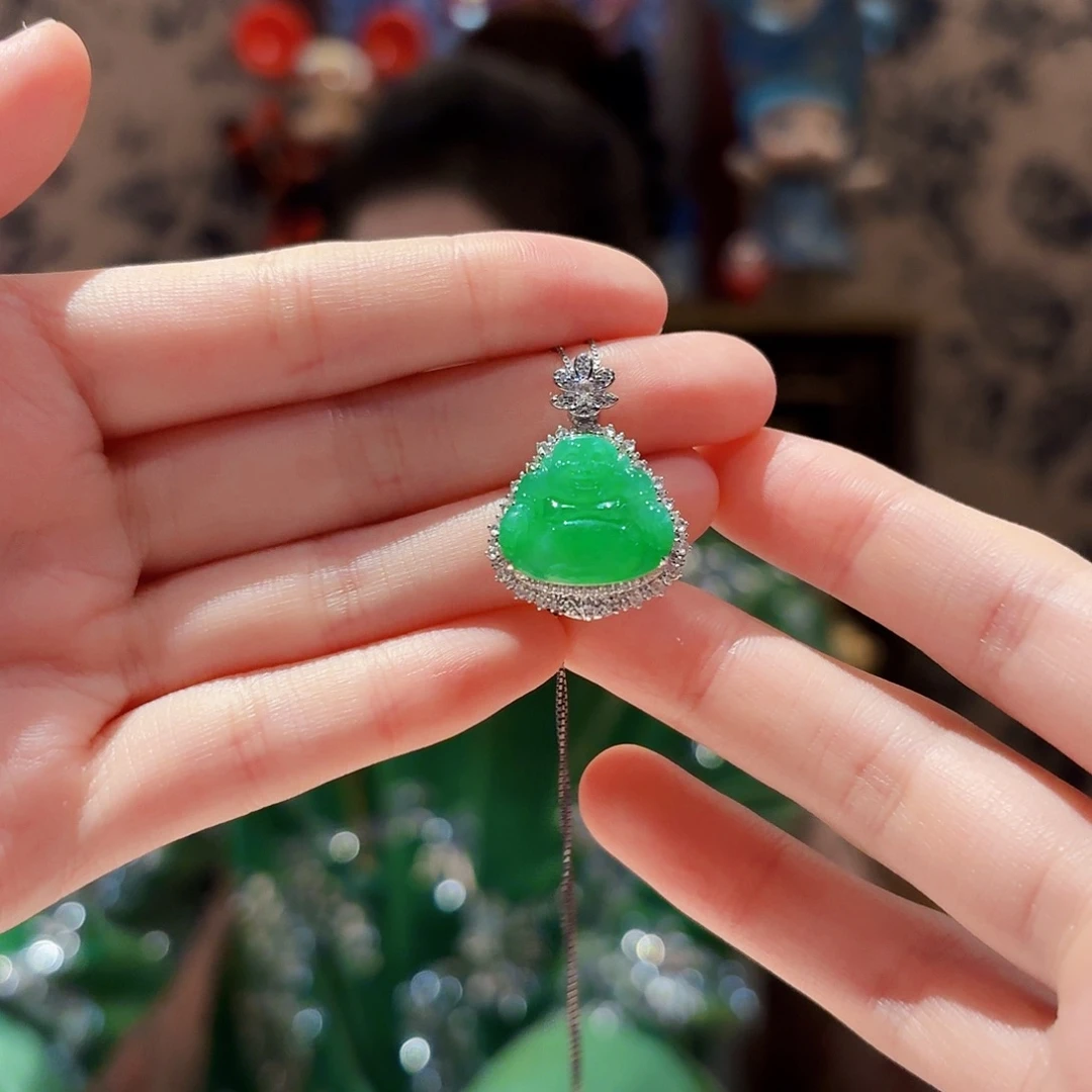 吊坠(赠链)18K金镶嵌翡翠