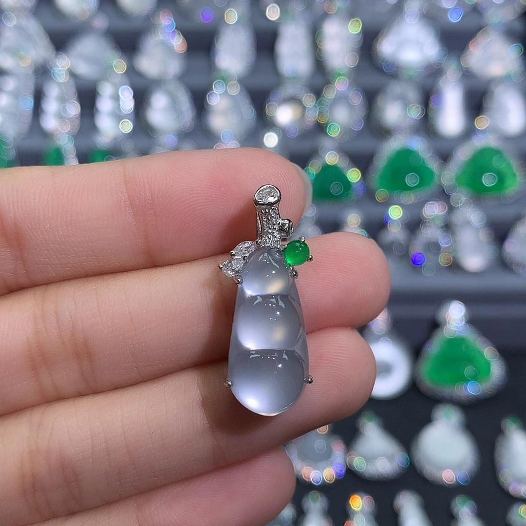 吊坠(不含链)银S925镶嵌石英质玉