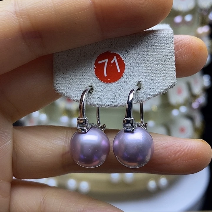 淡水珍珠耳饰银S925镶嵌曦*