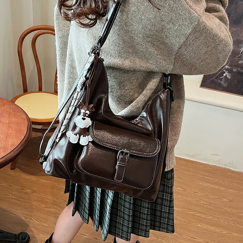 复古通勤托特包女大容量2025新款时尚韩版单肩斜挎包多功能双肩包