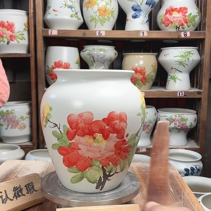 摆件高26口18.5牡丹新款陶瓷