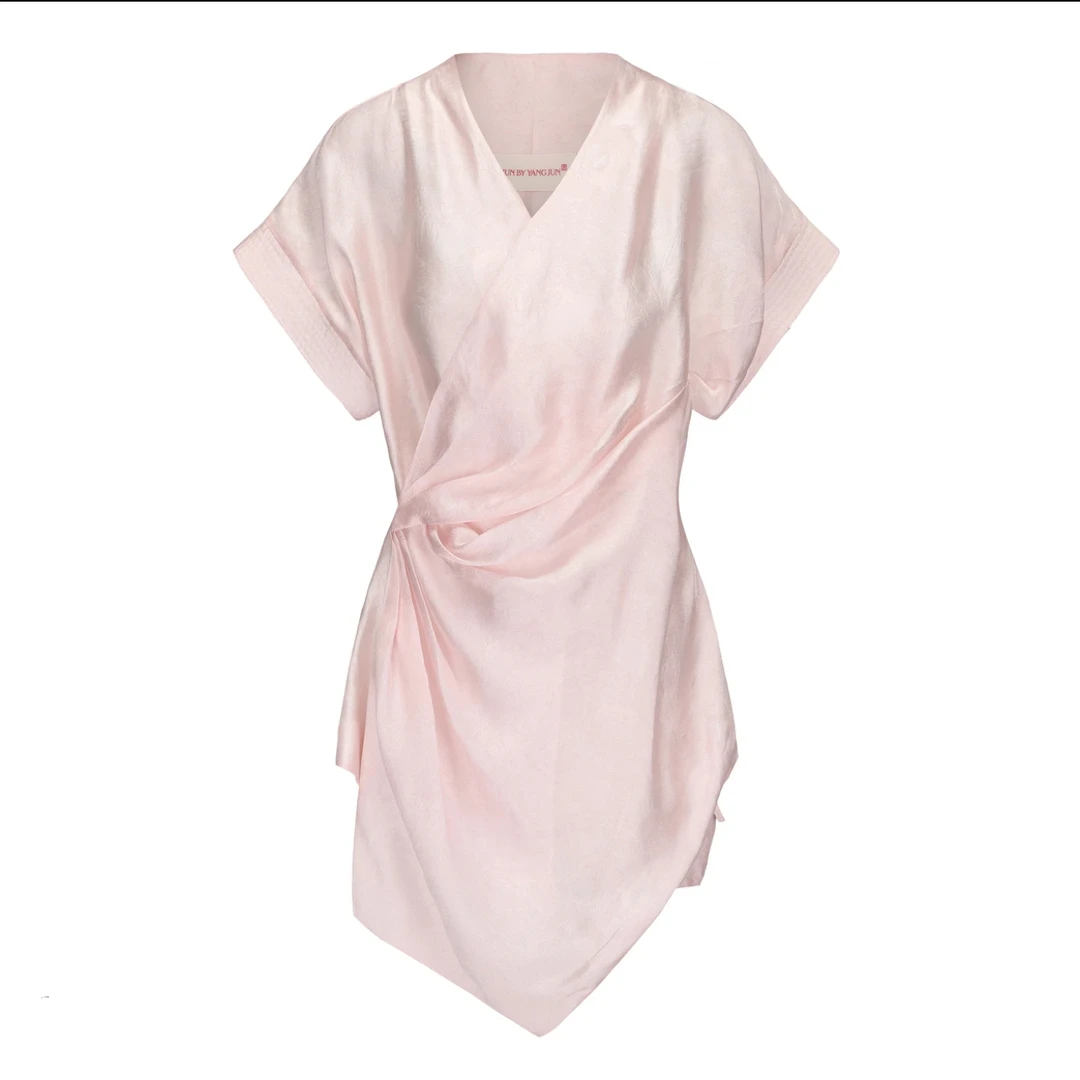 JUNYANG 杏花露白中式立裁不规则上衣