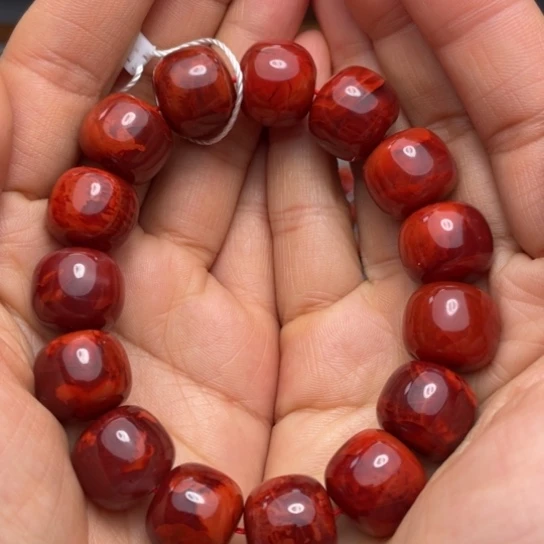 南红玛瑙手串15未镶嵌奶***球
