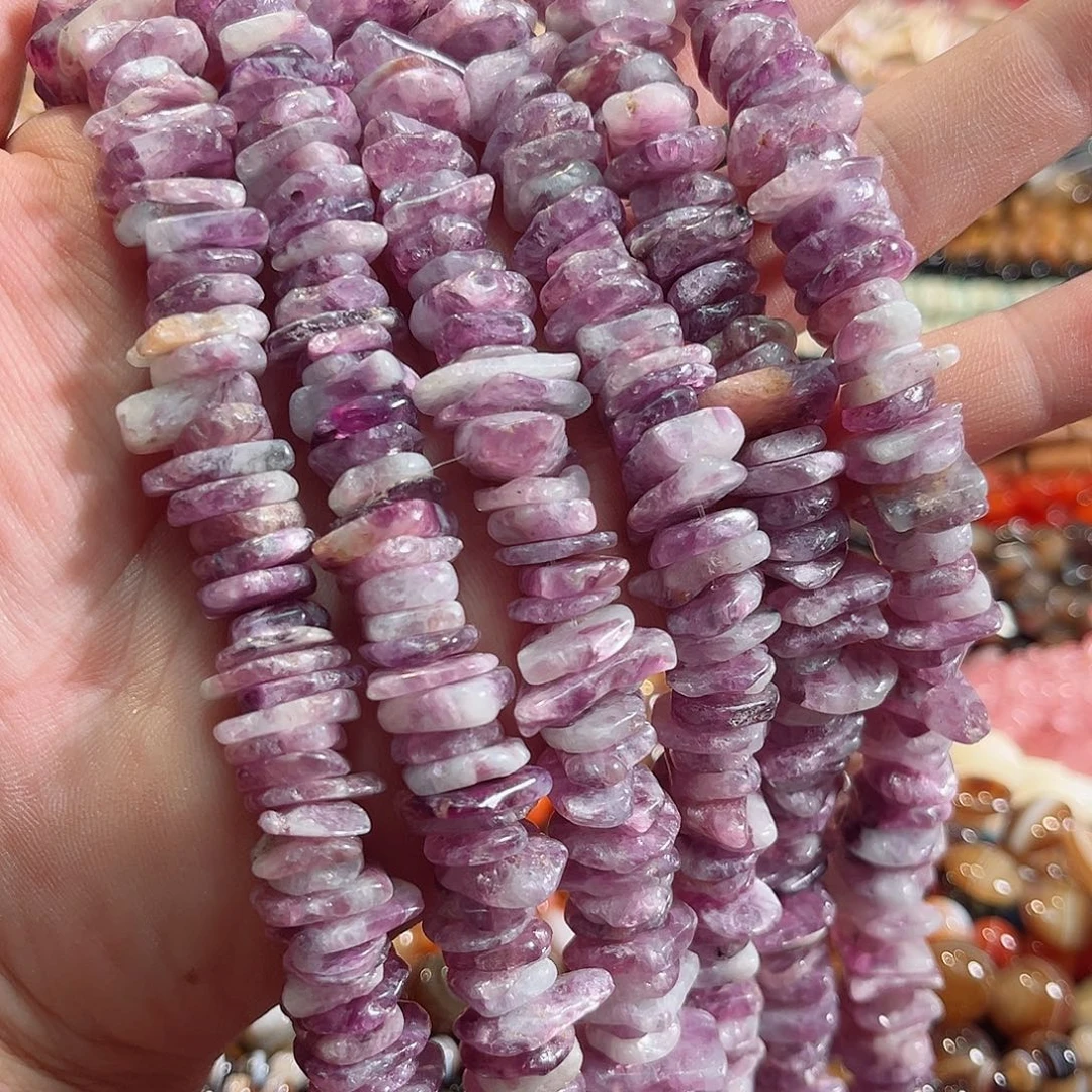 玛瑙/玉髓合金珠宝半成品紫锂云母隔片一条12mm